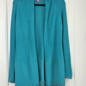 Lilly Pulitzer Turquoise Open Cardigan